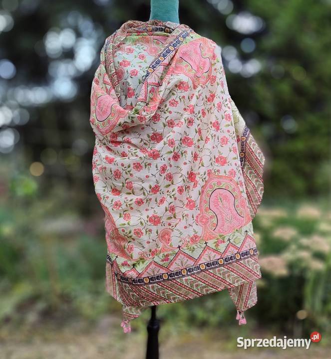 Duża lekka chusta chustka indyjska dupatta pareo Pozostałe Szczecin