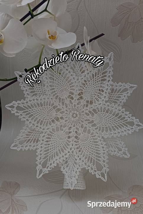 Szydełkowy szpic na choinkę rękodzieło Legnica