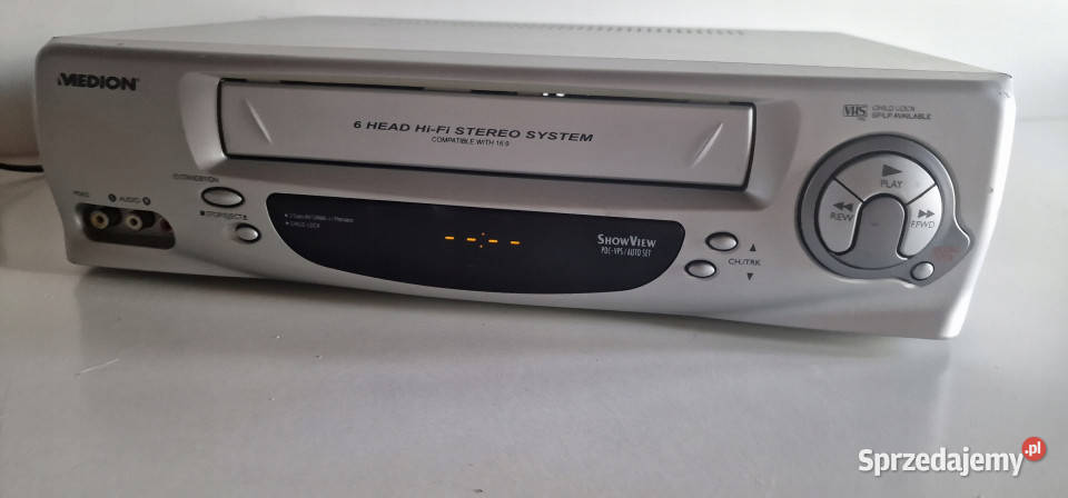 Video VHS magnetowid dvd Medion 6head stereo Międzychód