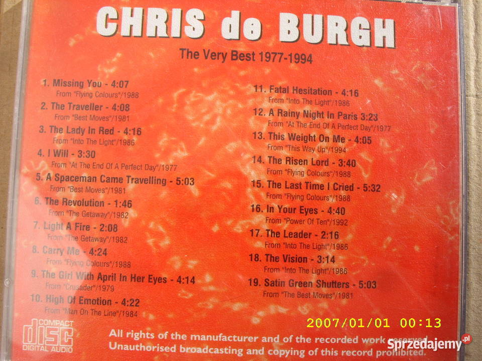 Rock CD CHRIS DE BURGHTHE VERY BEST 197794 Wołów