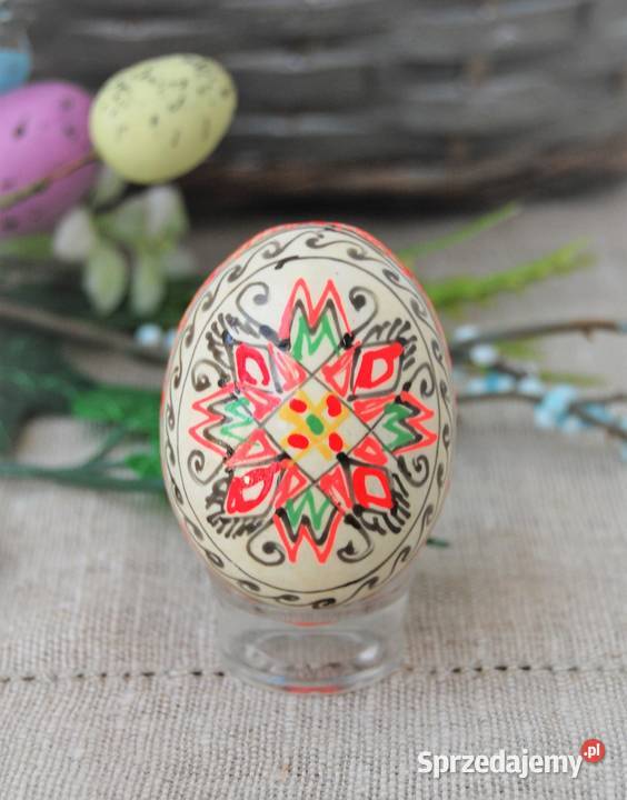 Stara pisanka drewniana malowana Ukraina 58 Lublin