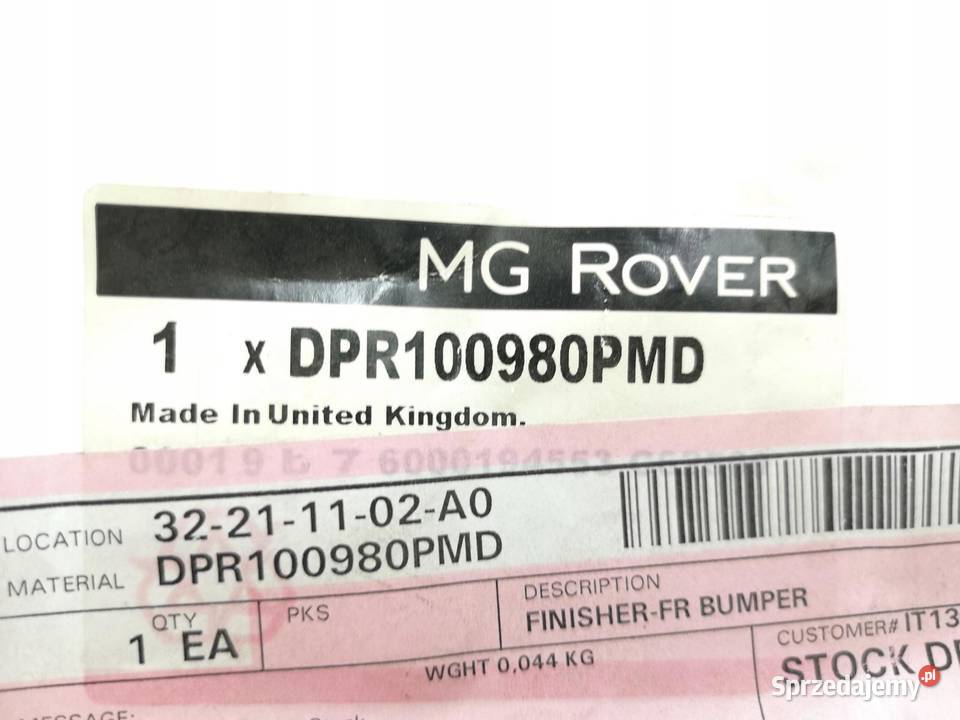 LISTWA ZDERZAKA PRAWY PRZÓD ROVER 200 25 MG ZR
