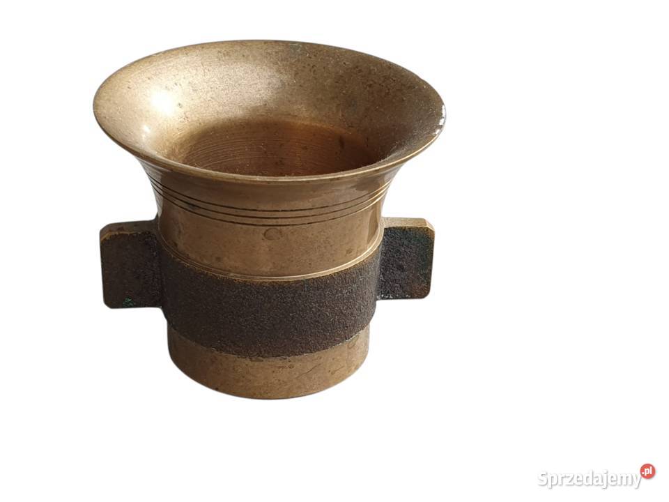 Stary mosiężny przedwojenny moździerz kuchenny Cieszyn