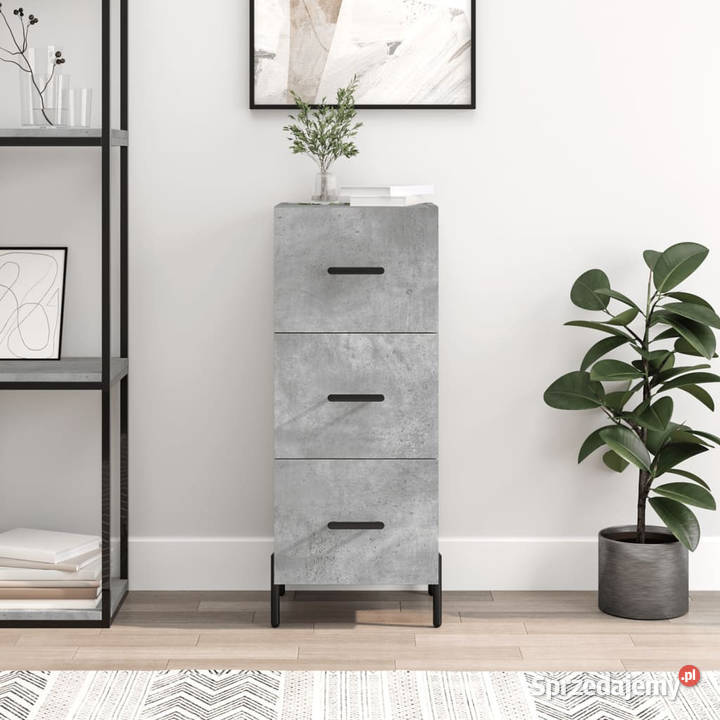 Szafka szarość betonu 345x34x90 materiał