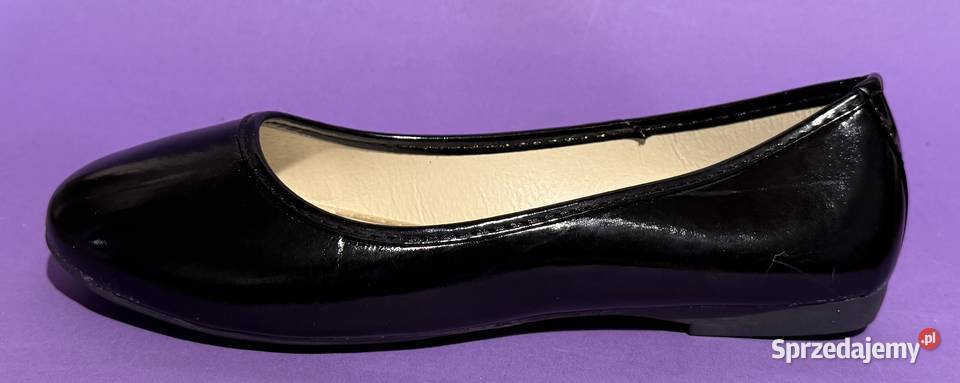 Czarne lakierowane baleriny rozmiar 39 Żyrardów