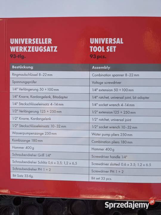 ZESTAW KLUCZY WURTH 93 ELEMENTY 096593180 podkarpackie sprzedam