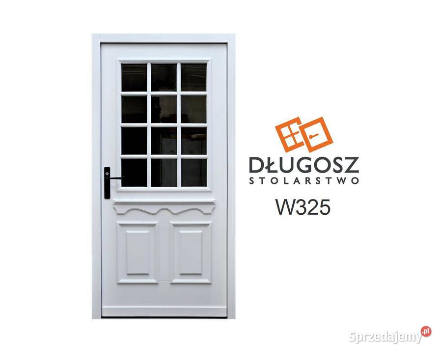 Drzwi DŁUGOSZ zewnętrzne retro RAL9016 białe opolskie Opole