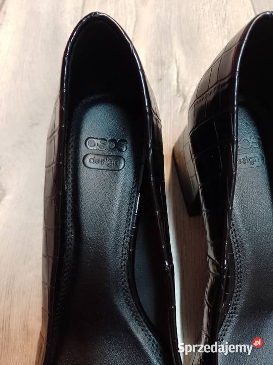 40 ASOS DesignCzarne teksturowane czółenka czarny Czółenka Kraków