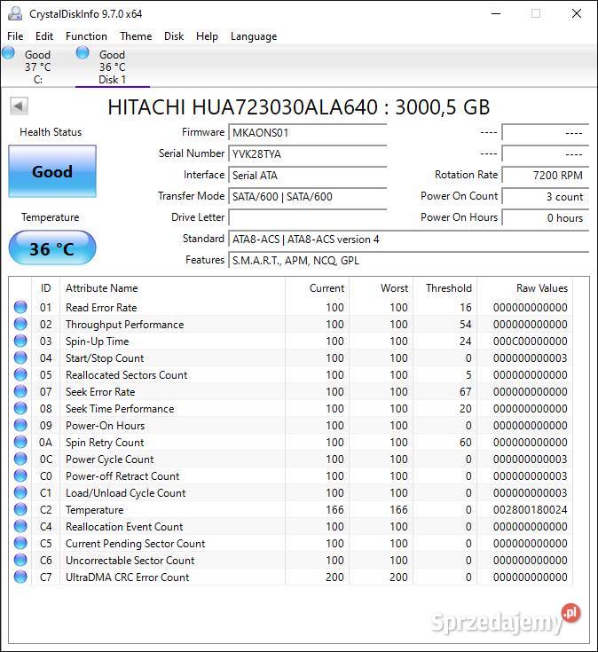 Dyski HDD Hitachi 7K3000 Ultrastar Marki