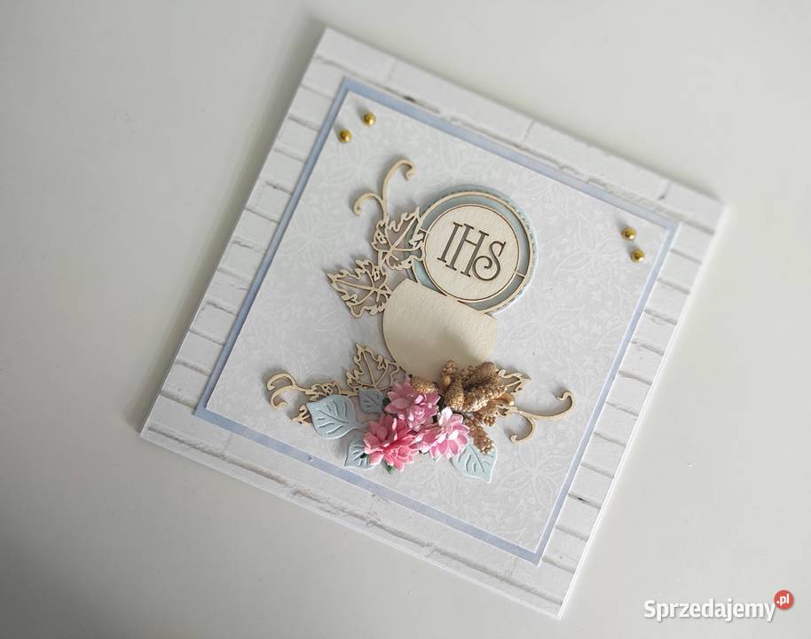 Kartka Komunia Święta handmade ręcznie robiona Łódź sprzedam
