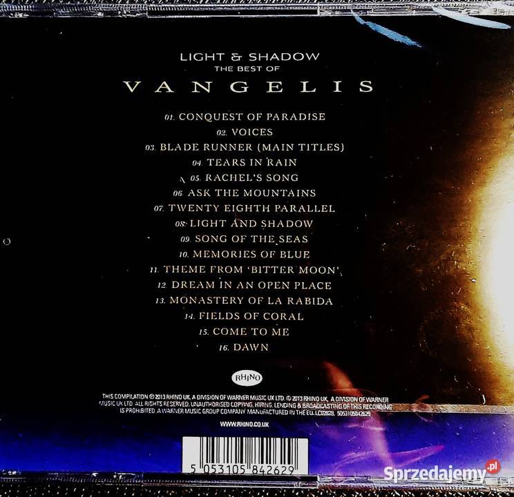 Album CD VANGELIS Light Shadow Vangelis CD Katowice sprzedam