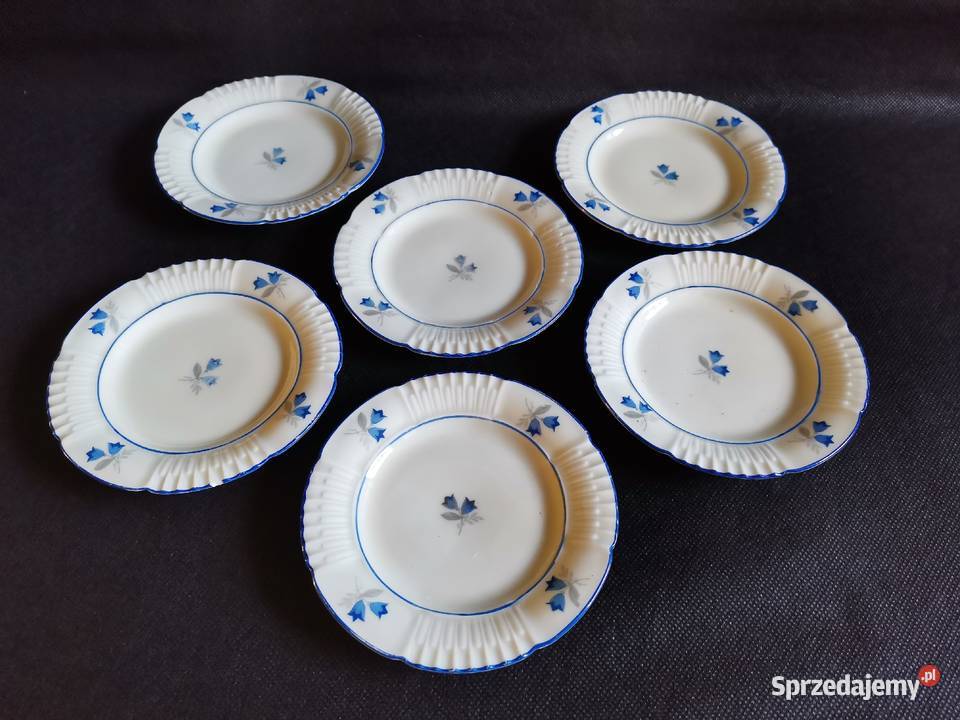Stara porcelana Giesche talerzyki konfiturówki 6 Katowice