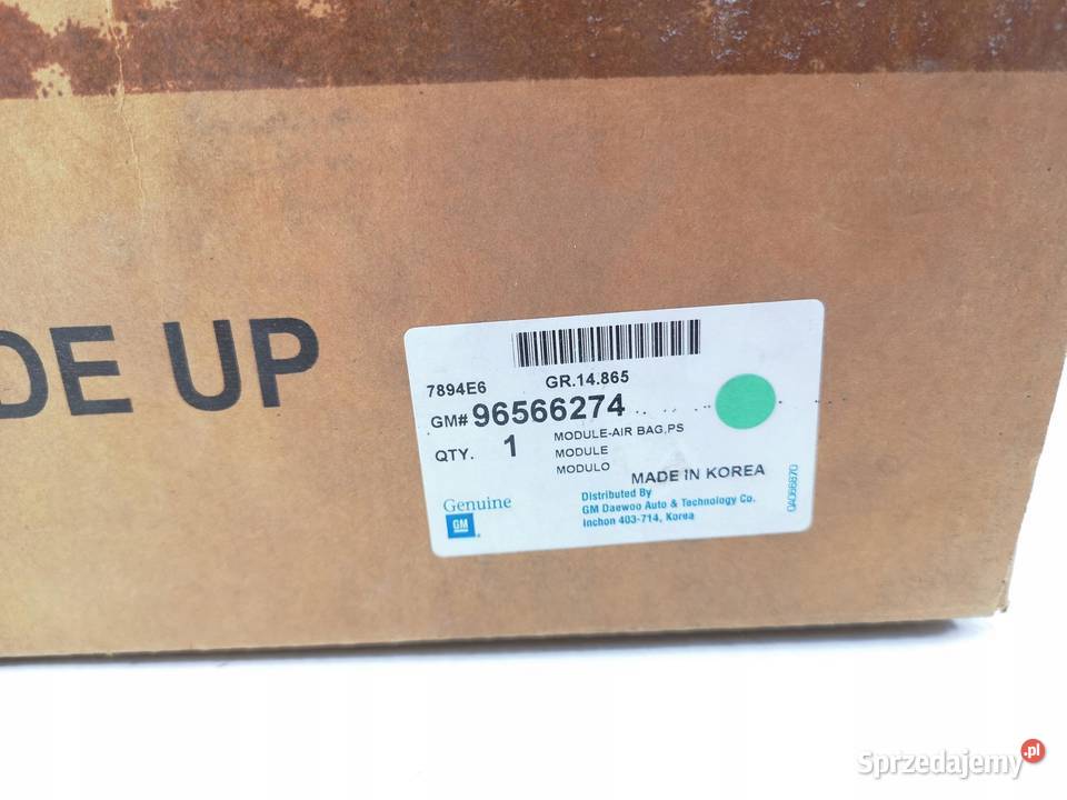 PODUSZKA POWIETRZNA PASAŻERA CHEVROLET MATIZ 05