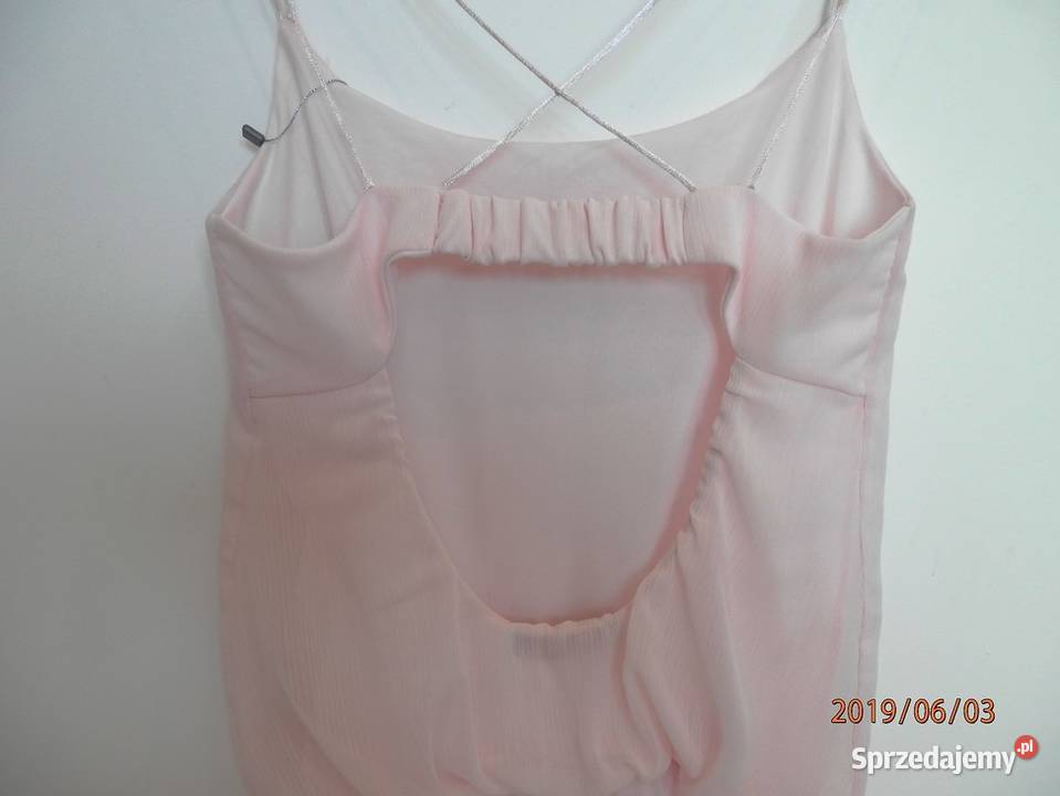 Bluzka Body Modne Plecy Pudrowa Top Bershka Nowa Łomża