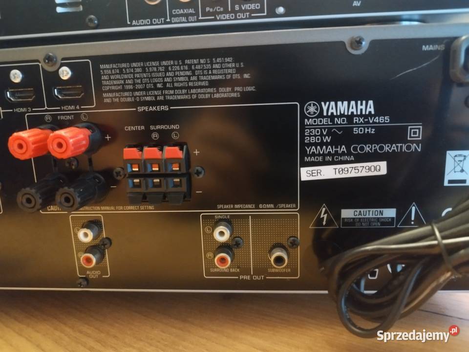 ZESTAW YAMAHA RXV465 DVDS663 wielkopolskie