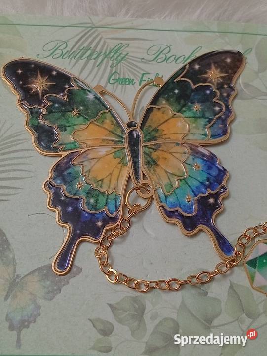 Piękna metalowa zakładka do książki motyl Szczecinek