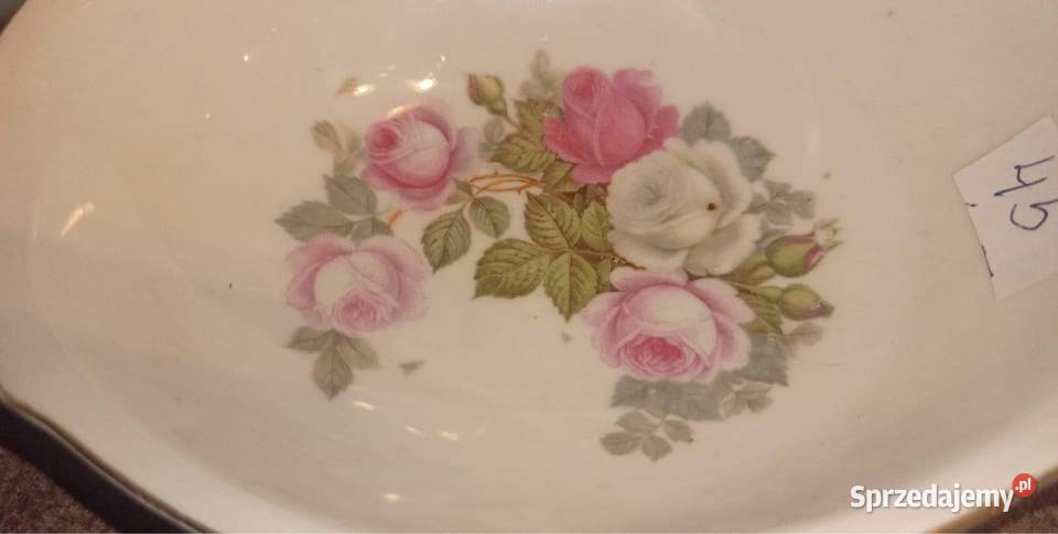 Porcelanowa miseczka paterka Owalna Z różami Na pomorskie