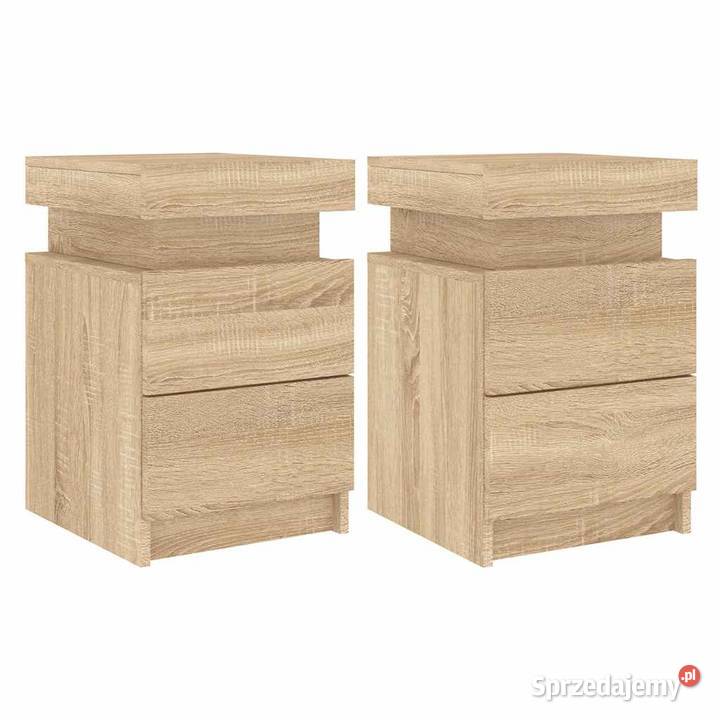 vidaXL Szafki nocne z LED 2 dąb sonomaSKU836754 mazowieckie Warszawa