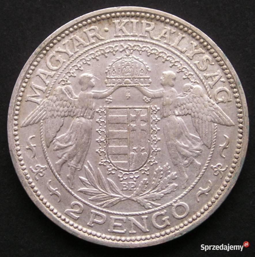 Węgry 2 pengo 1938 SREBRO Madonna stan 12 Łódź