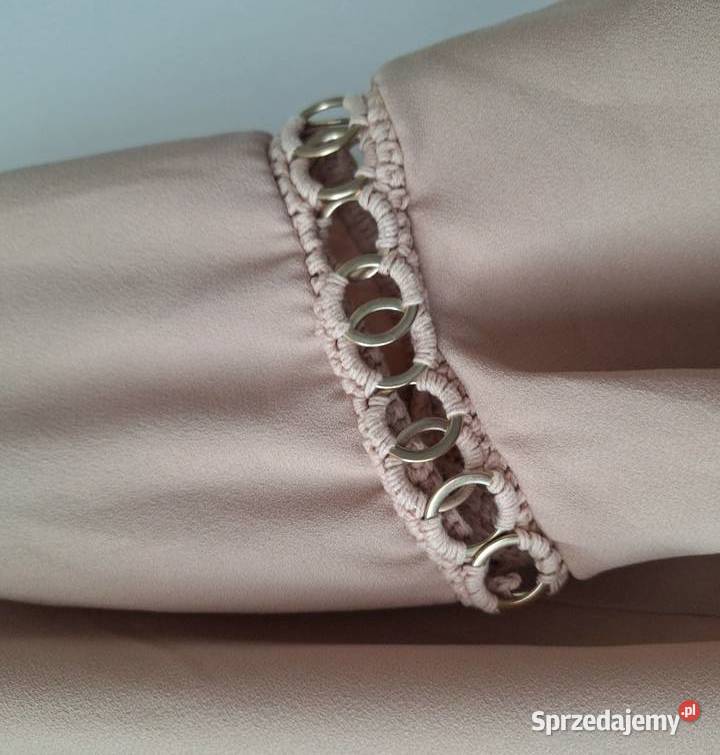 Śliczna bluzka pudrowy róż rękaw 34 River Island różowy Kraków