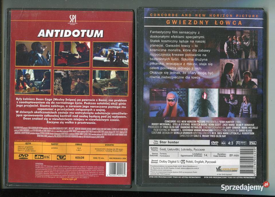 Star Hunter Antidotum 2 filmy DVD sprzedam