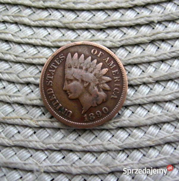 USA 1 Cent 1890r Głowa Indianina Kalisz