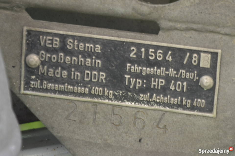 Przyczepa bagażowa HP 401 VEB STEMA GROENHAIN Do samochodów osobowych Bielsko-Biała