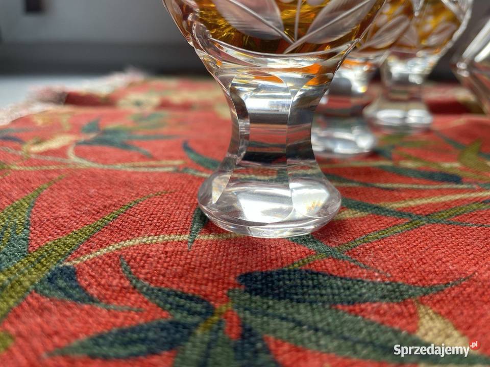 Karafka z kieliszkami krysztal huta Jozefina