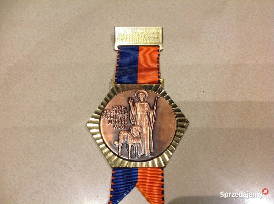 Stary Medal ŚwBernhard Bernard z Psem Sygnowany Antyki, Sztuka, Kolekcje Nowa Sól