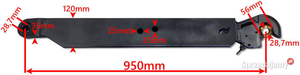 WZMOCNIONE Cięgło Boczne PRAWE BELKA 950 mm C385 Solec Kujawski