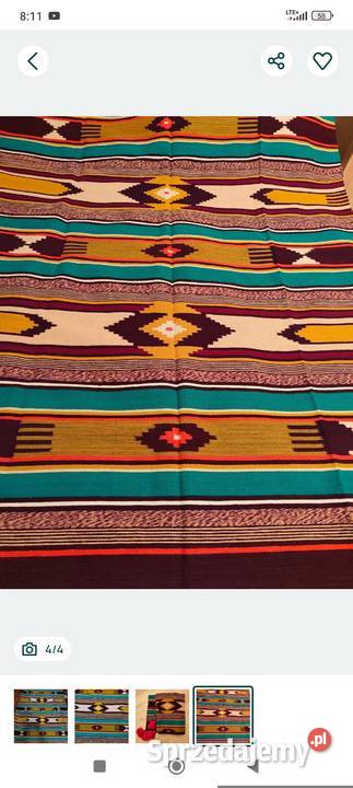 Kilim wełniany pasiak świętokrzyski Wyposażenie wnętrz Starachowice