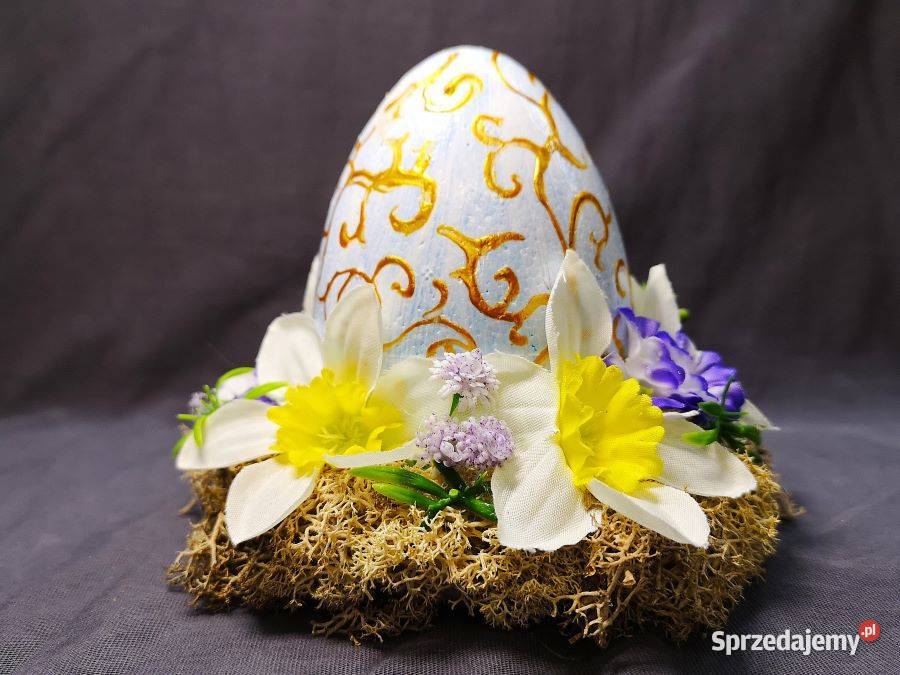 Stroik wielkanocny eleganckie jajko z kwiatową Kielce