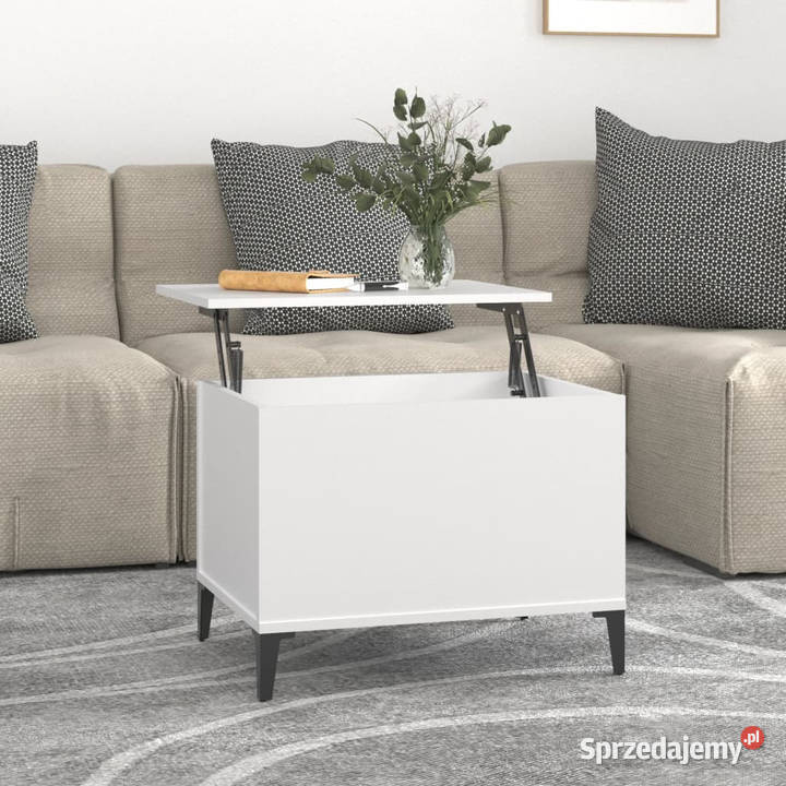 Stolik kawowy biały 60x445x45 materiał Warszawa
