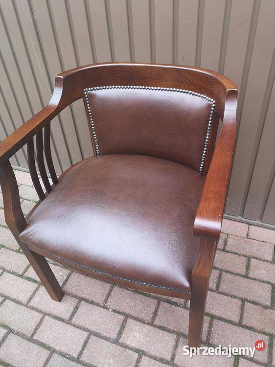 Stary Fotel Krzesło Dębowe Gabinetowe Antyk Swarzędz sprzedam