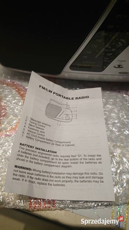 Nowe RADIO FONICS FN105 FMLW na Baterie i prąd pomorskie Władysławowo