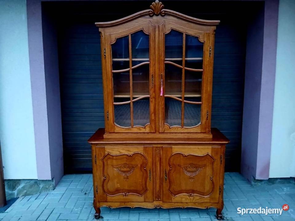 Witryna Ludwikowska Biblioteczka Komoda Stylowa Kredensy i witryny Kamienna Góra