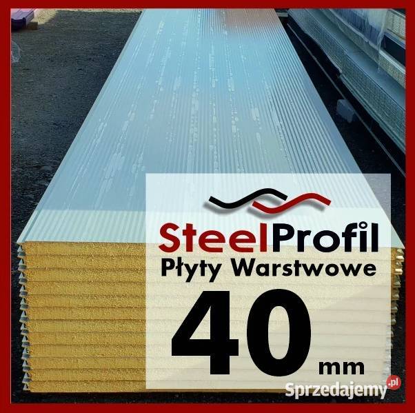 Płyty Warstwowe poliuretan PIR 40 mm 4 ścienne Serock