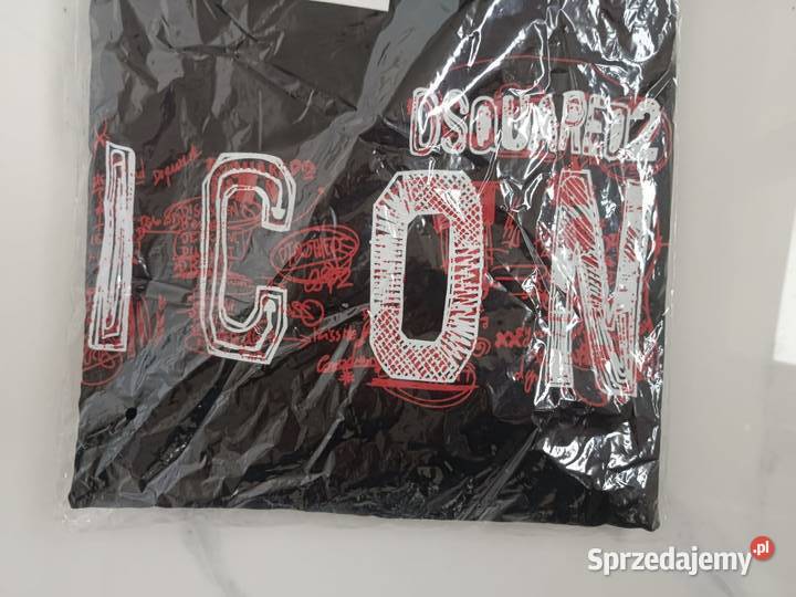 Bluza męska bawełniana ICON Dsquared2 czarna Odzież codzienna Moda i Styl podlaskie Białystok