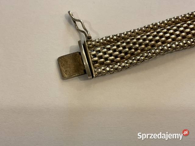 Srebrna bransoleta 925 szeroka siatka vintage Kraków