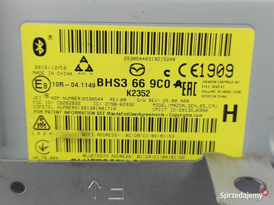 MAZDA 3 III BM 14r wyświetlacz moduł bluetooth