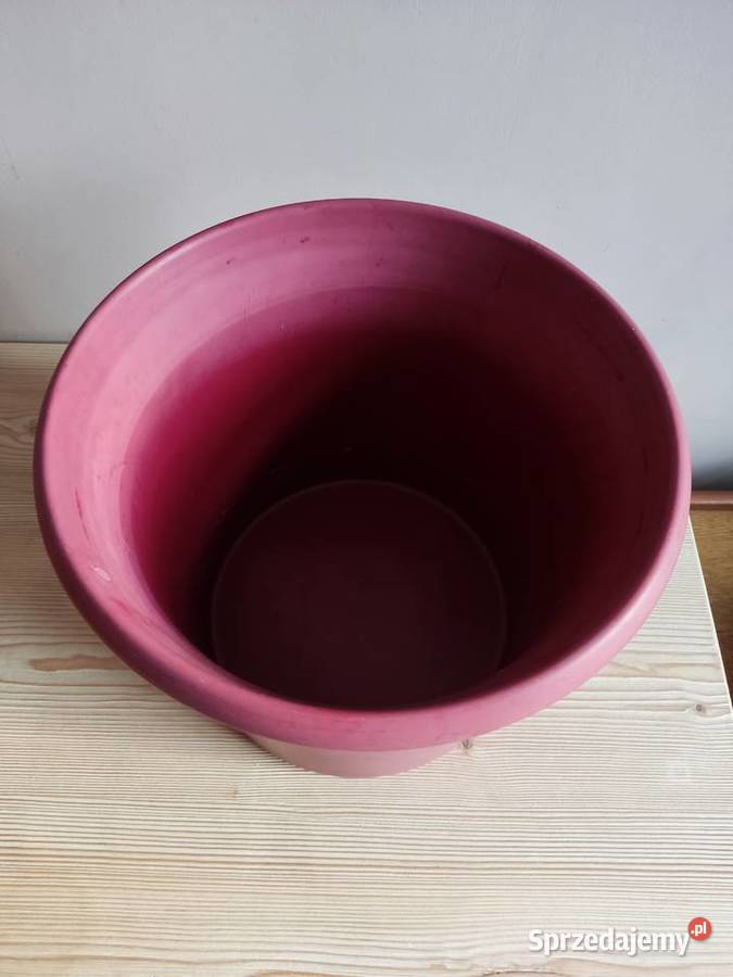 Donica doniczka ceramiczna odcień bordowy fi 29 Głuchołazy