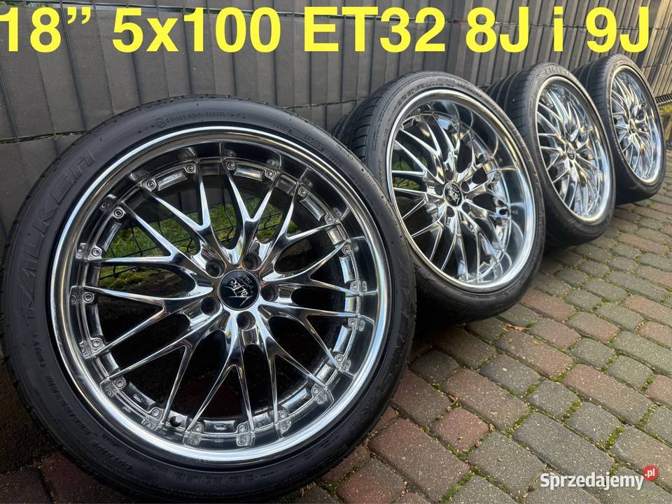 18 5x100 felgi koła komplet ET32 dwie szerokości Lubasz sprzedam