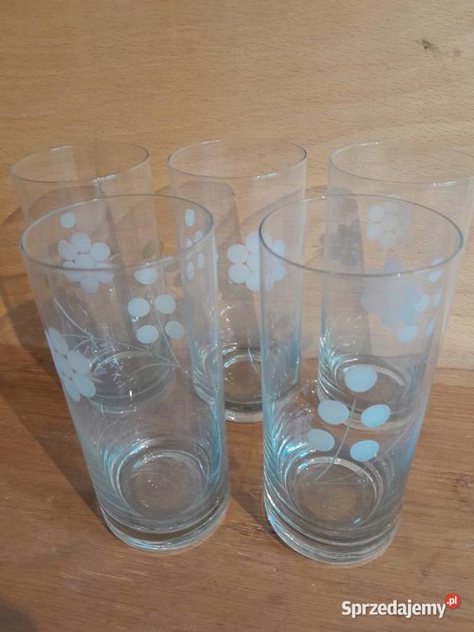 Stare szklanki zestaw 6 sztuk zabytek PRL retro Dąbrowa Górnicza