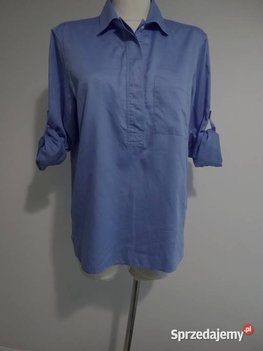 Koszula Bawełniana Modny Kolor Royal Blue Łomża