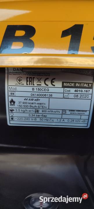 Nagrzewnica olejowa Master B 150 CEG o mocy 44 wielkopolskie Janikowo