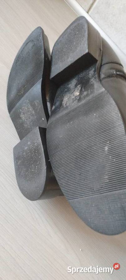 Buty czarne długie z naturalnej skóry lubelskie Lublin