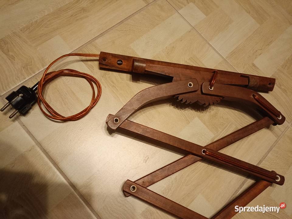 Zabytkowa Lampa nożycowa tekowa Vintage Kinkiet Drawski Młyn sprzedam