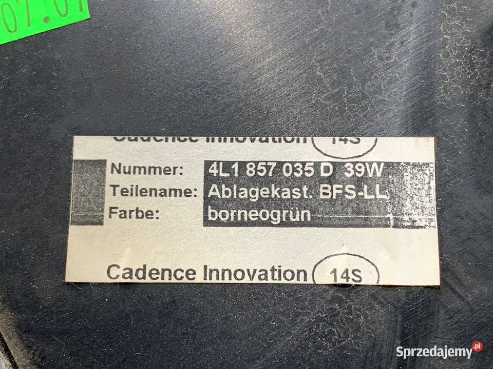 SCHOWEK PASAŻERA AUDI Q7 4L SUV 0616 4L1857035D