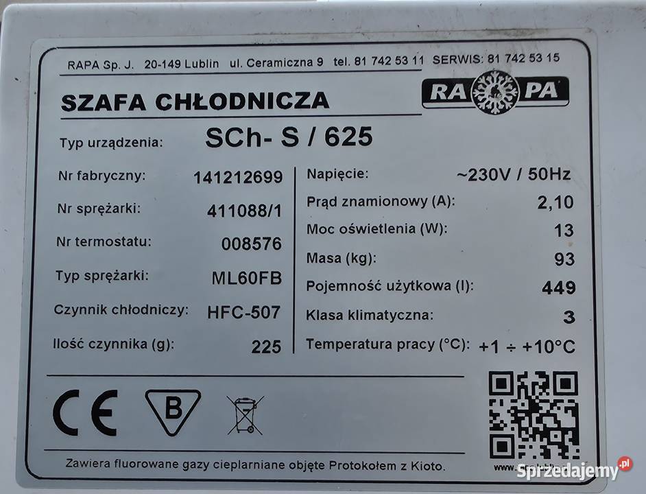 Szafa chłodnicza przeszklona 49264 Warszawa