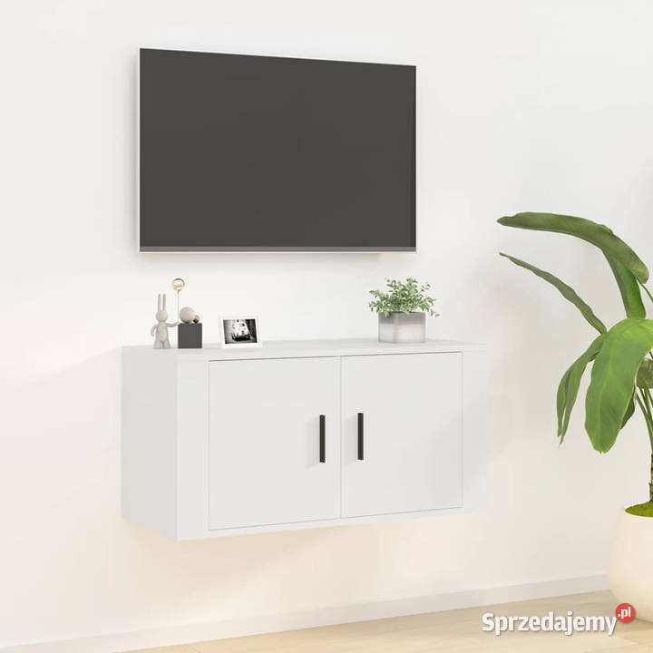 Wisząca szafka telewizyjna biała 80x345x40 Warszawa sprzedam